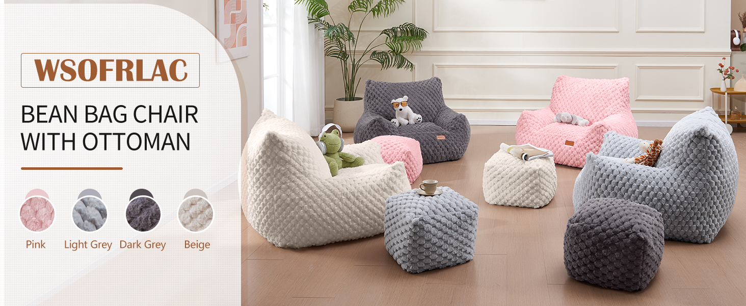 Fotoliu tip Bean Bag Oversized pentru Relaxare cu Taburet – imagine detaliu 1